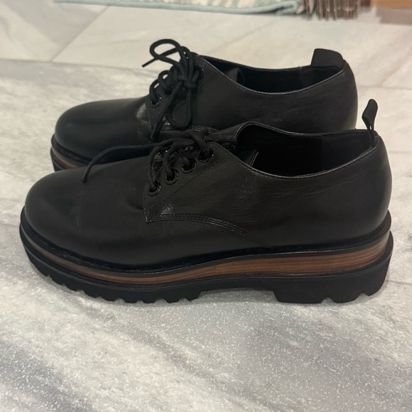 $220 SAINT G Erica Shoes DERBY LOAFFER BLACK LEATHER PLATFORM size 10 NWOB - Picture 4 of 8